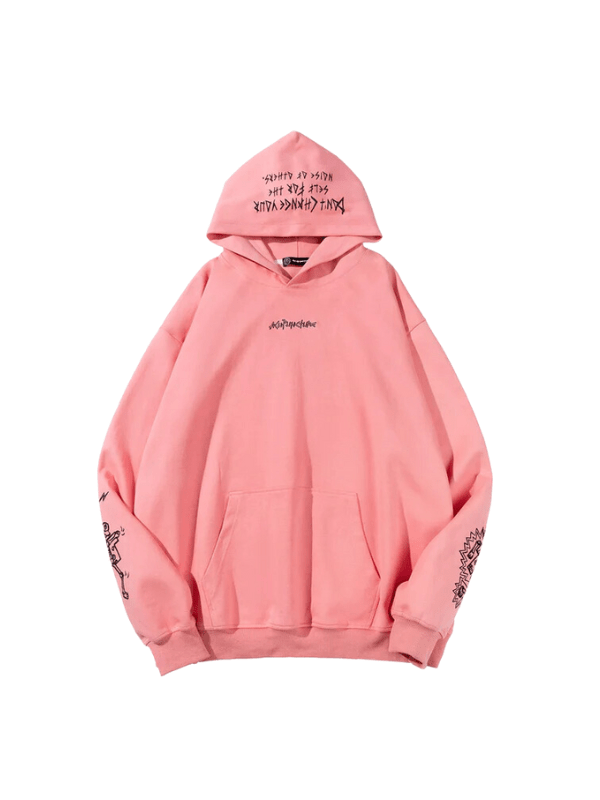 Acupuncture Hoodie Dancing Skull Pink