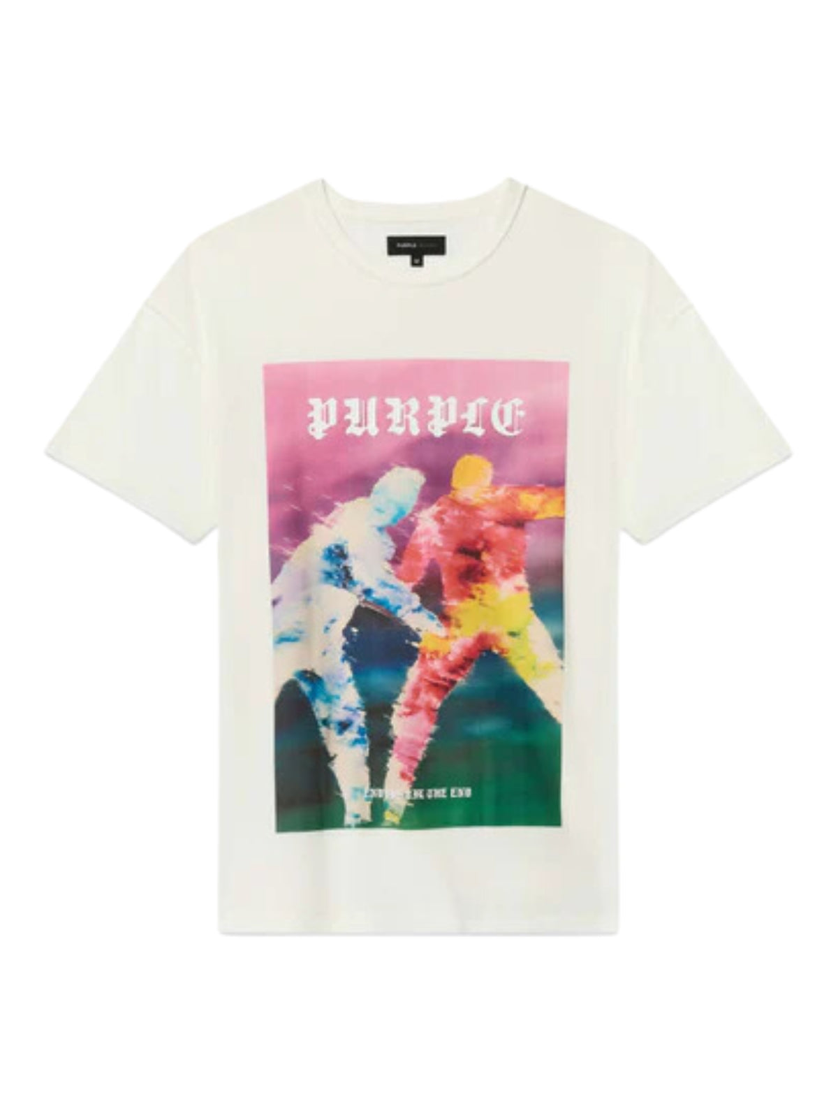 Purple T-Shirt Graphic Print White-Multi Colour
