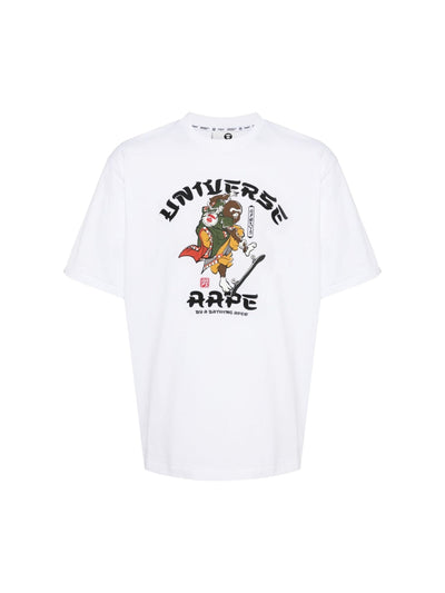 Aape T-Shirt Graphic Print Universe Logo White