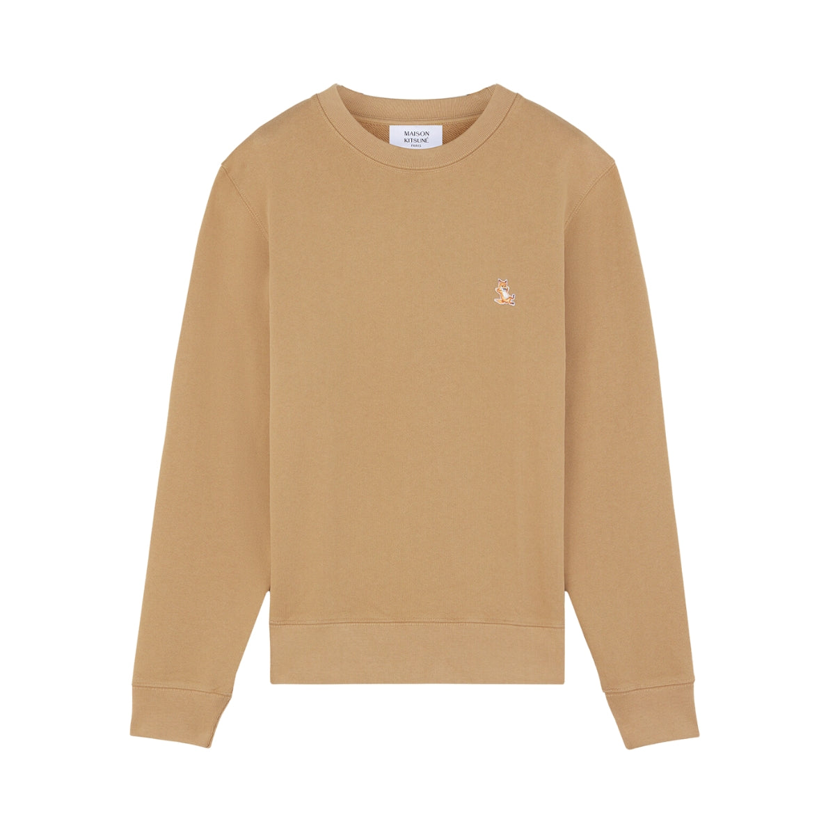 Maison Kitsune Sweater Fox Head Patch Chamomile