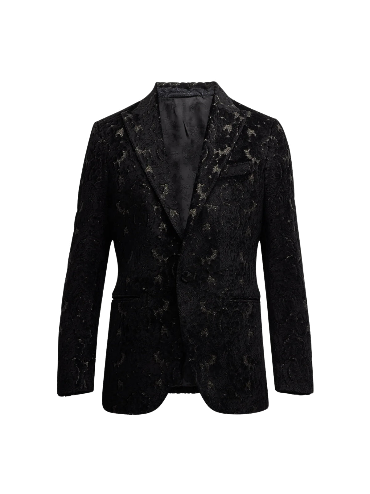 Retro Jacket Evening Allover Pailsey Print Black