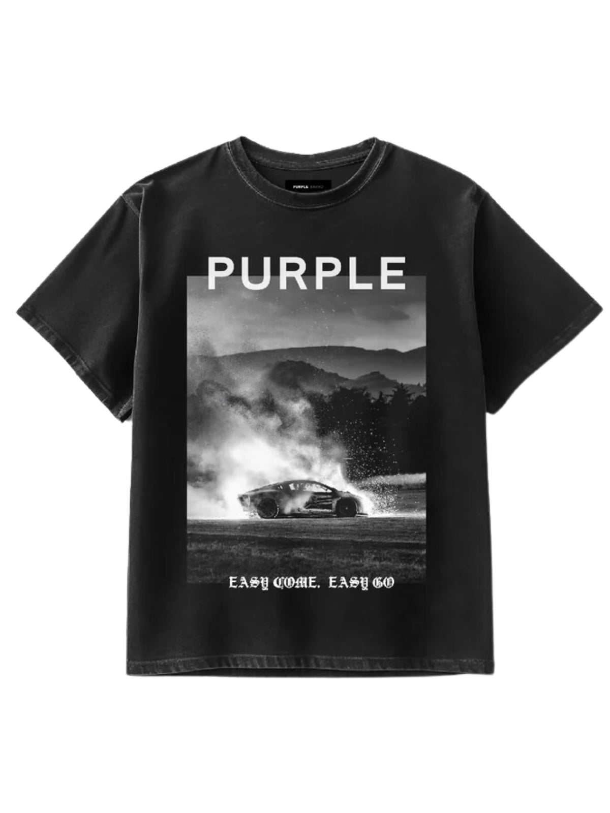 Purple T-Shirt Graphic Print Black