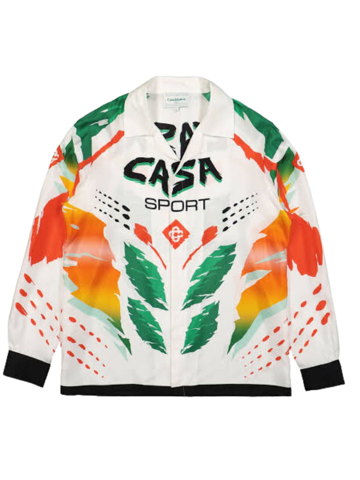 Casablanca Shirt Cuban Collar Casa Moto White