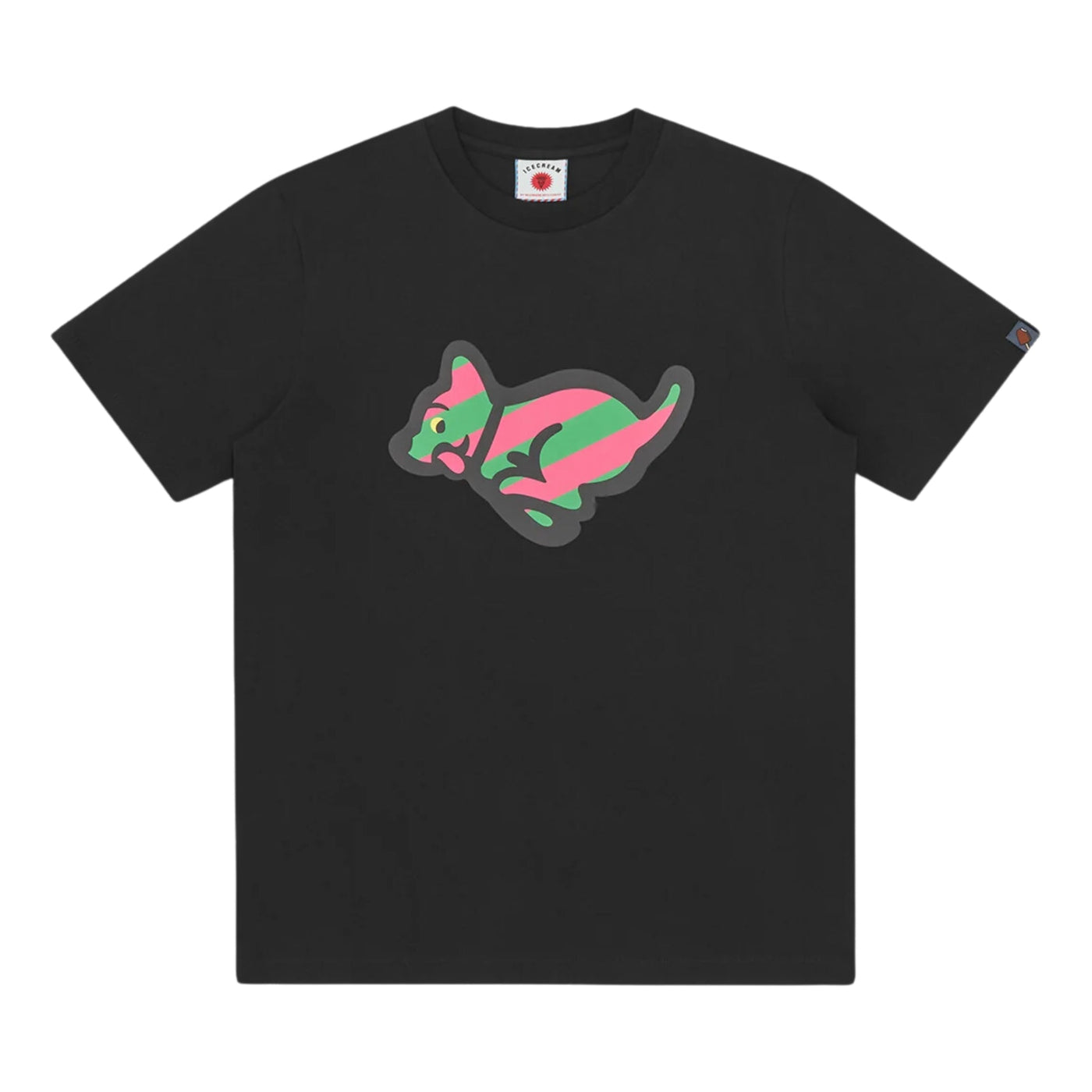Ice-Cream T-Shirt Running Puppy Black