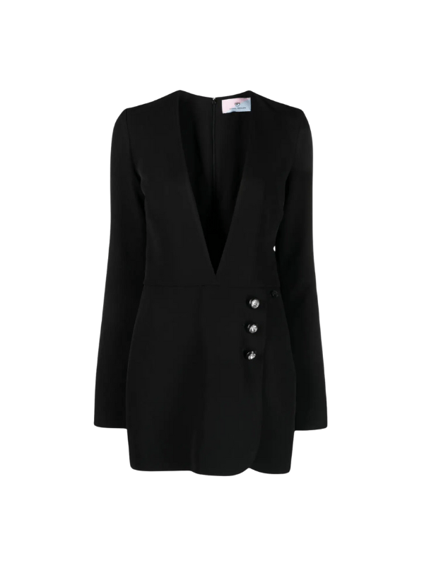 Chiara Ferragni Dress Low V Neck Black