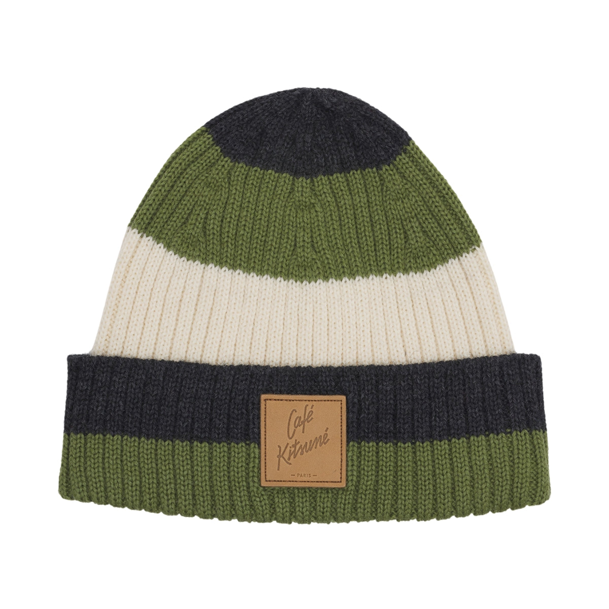 Cafe Kitsune Beanie Striped Verbana-Anthracite