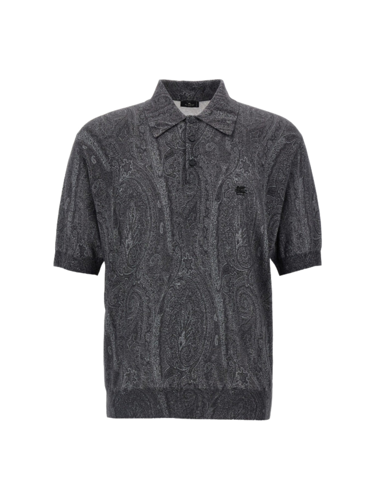 Etro Golfer Knitted Allover Paisley Grey