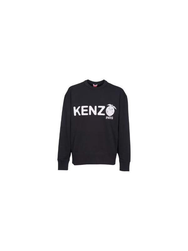Kenzo Sweater Orange Logo Black