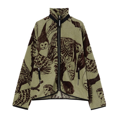 Jil Sander Jacket Allover Owl Print Khaki-Brown
