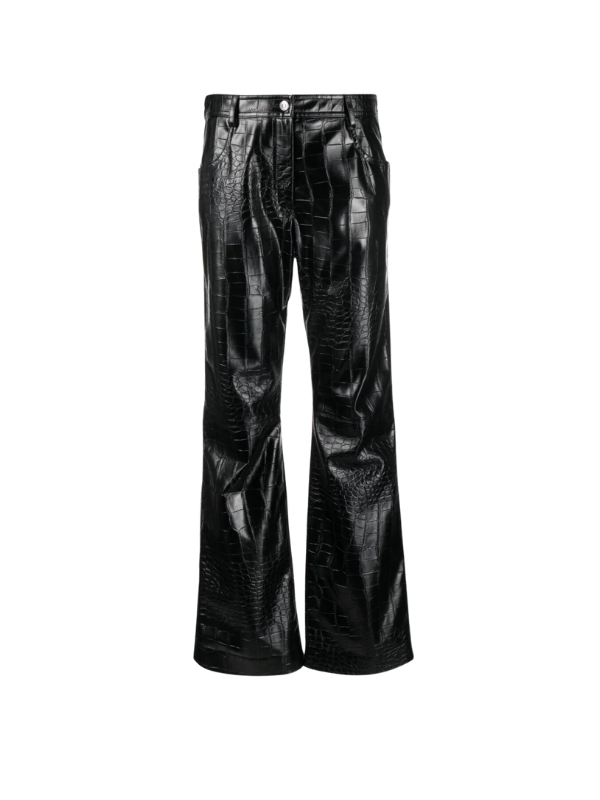 Msgm Pants Leather Black