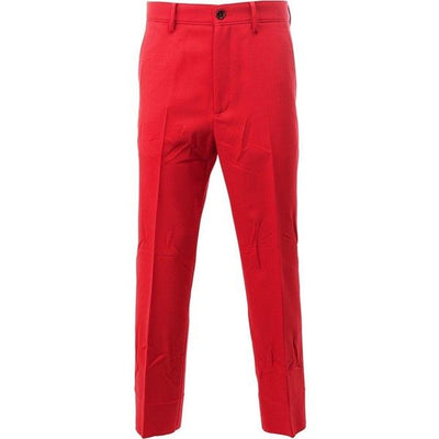 Manfinity Bizformal Men's Red Linen Texture Suit Pants