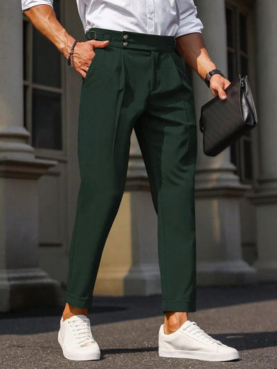 Men's Casual Commuting Solid Color Tapered Pants