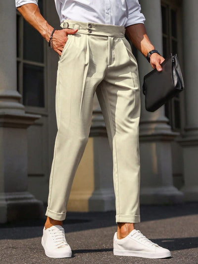 Men's Casual Commuting Solid Color Tapered Pants